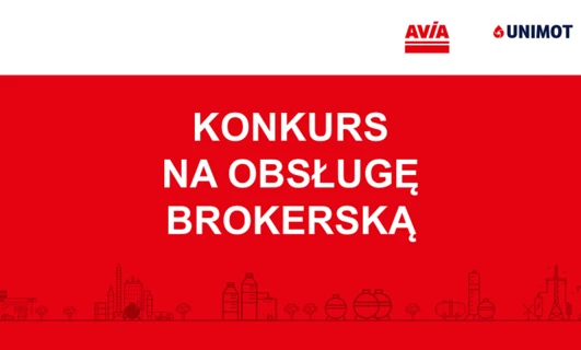 Czerwony tekst na zrzucie ekranu, z czcionkami AVIA, AVÍA i UNIMOT. Obrazek zawiera słowa takie jak KONKURS i OBSŁUGĘ po polsku.